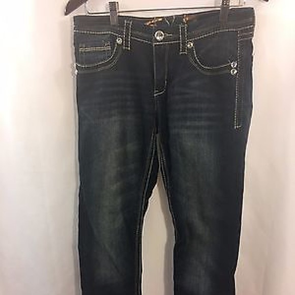 Jean Seven 7 Pour Femme - Taille Juniors 26, Coupe Tapered, Effets Usés, Bon État